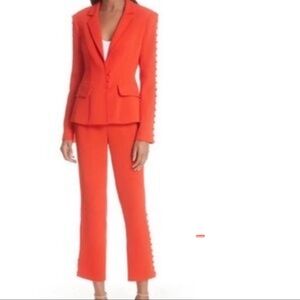 Cinq à Sept Vibrant Orange Straight Leg Pants